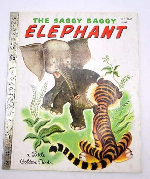 Little Golden Book #201-42 The Saggy Baggy Elephant by Byron Jackson 1982