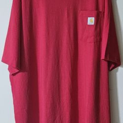 2XL Men's Carhartt Red Short-Sleeve Pocket Tee
