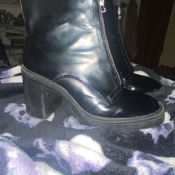 Forever 21 Zip Up Boots/heels