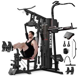 Syedee Home Gym Station, Workout Station With 150LBS Weight Stack, Home Gym Equipment With Power Tower for All Body Training