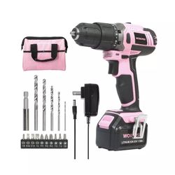 WORKPRO Pink Cordless 20V Lithium-ion Drill Driver