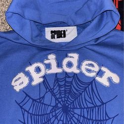 spider blue hoodie - size small | new