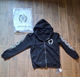 Chrome hearts black zip up hoodie