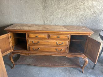French Provincial Wood Sideboard Buffet