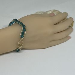 Brazalete En Zigzag Con Cristales Verdes Turquoise 