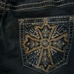 Dark Wash Embellished Denim Jeans