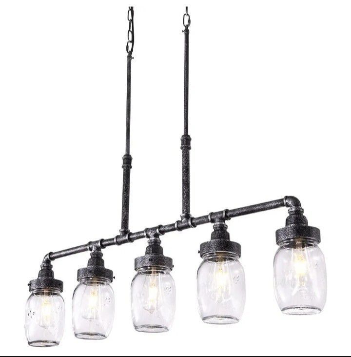 Tochic 5 Light Mason Jar Chandelier