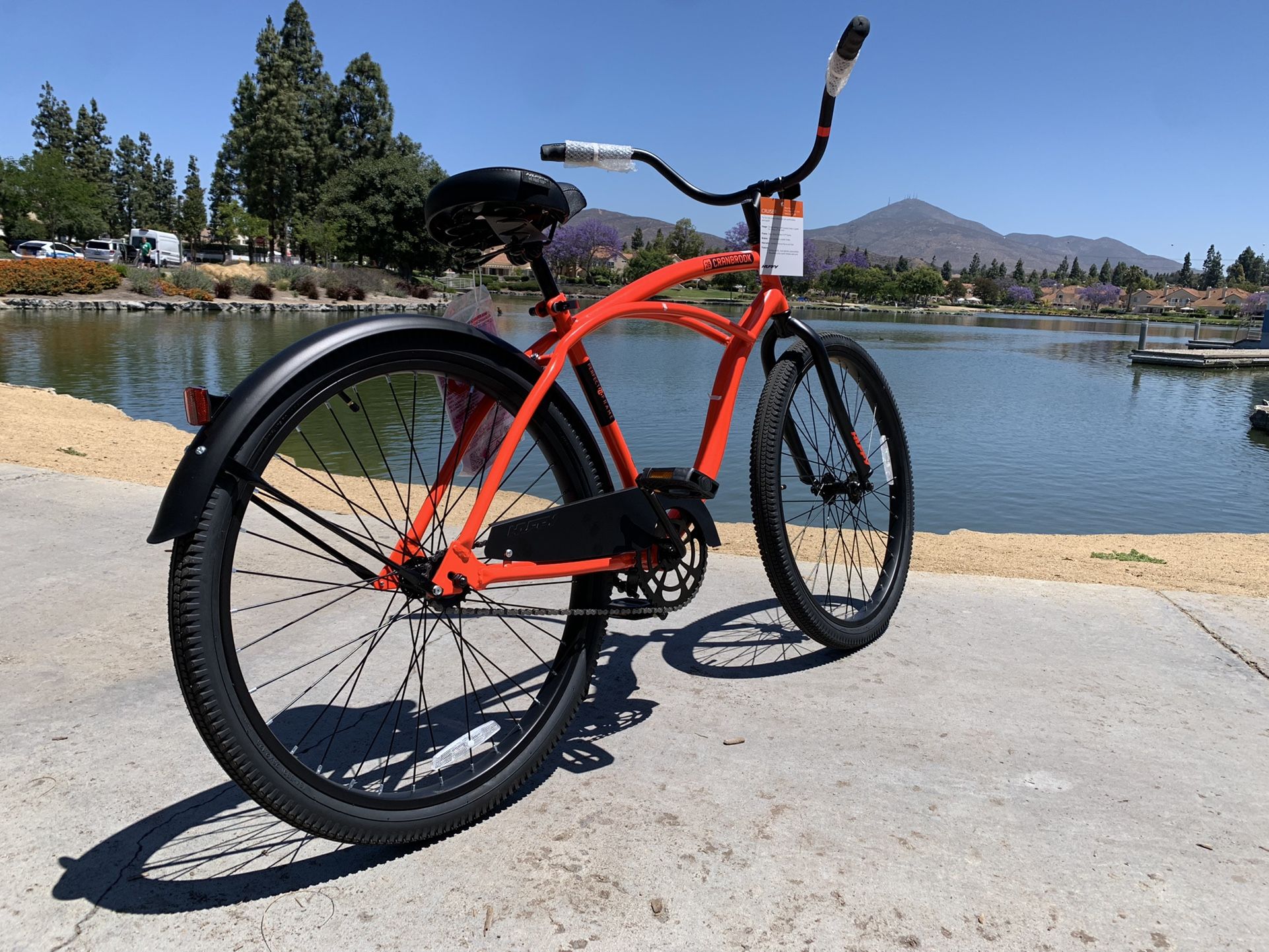 New Awesome 😎 Men’s Hot 🥵 Orange Beach Cruiser Bike Bicycle Standard Adult Size 26” Tires  Father’s Day 