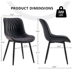 YOUNIKE Black Dining Chairs Set of 2 with