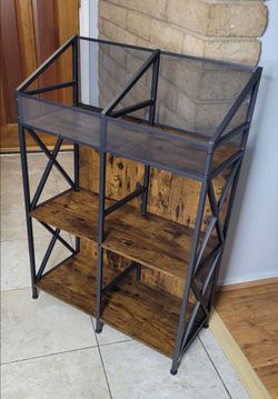 Vinyl Record Storage Shelf / Rustic Tiered Display Shelving Unit