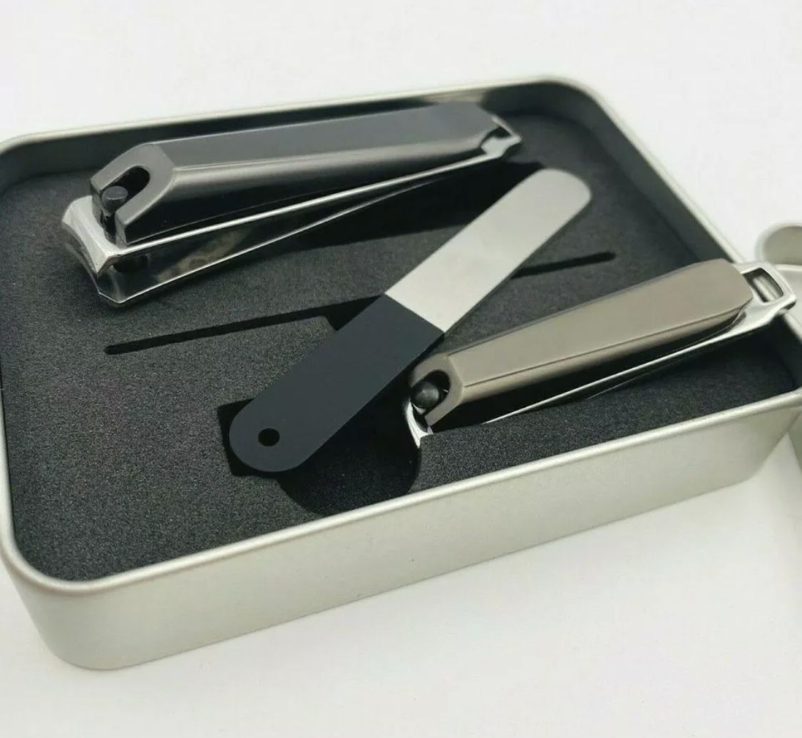 JPNK Stainless Steel Fingernail Set 3 Pcs With Carry Box High Quality Sleek 
