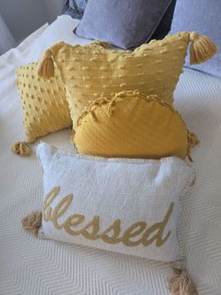 4 Coordinating Throw Pillows