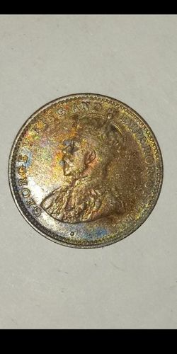 1917 silver Ceylon 10 cents