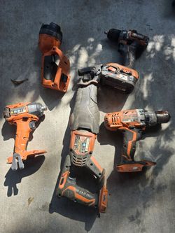 RIDGID Cordless Power Tool Lot 18v