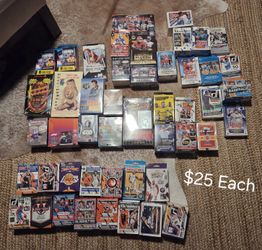 Baseball football basketball misc card boxes $25each