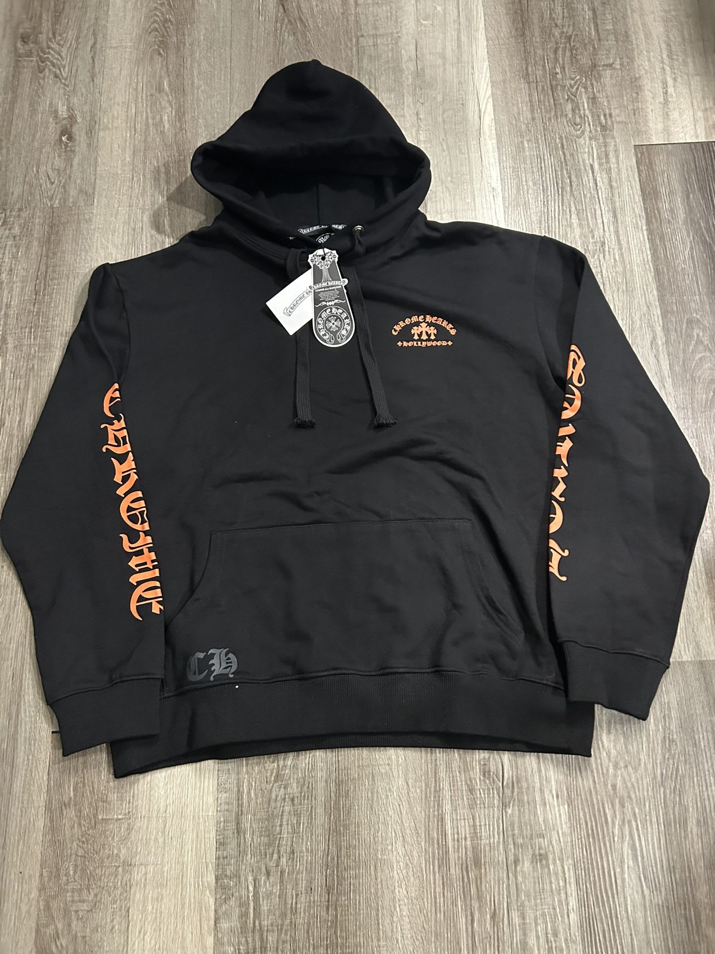 Chrome Hearts Triple Cross Hoodie 'Black/Orange'