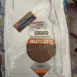Mercury 100% Cotton Men's Undervest – Sleeveless, Classic Fit, Summer Essential
