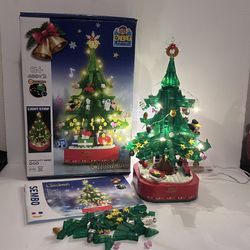 Sembo 601097 light up rotating Christmas tree building block set w music 486 pcs