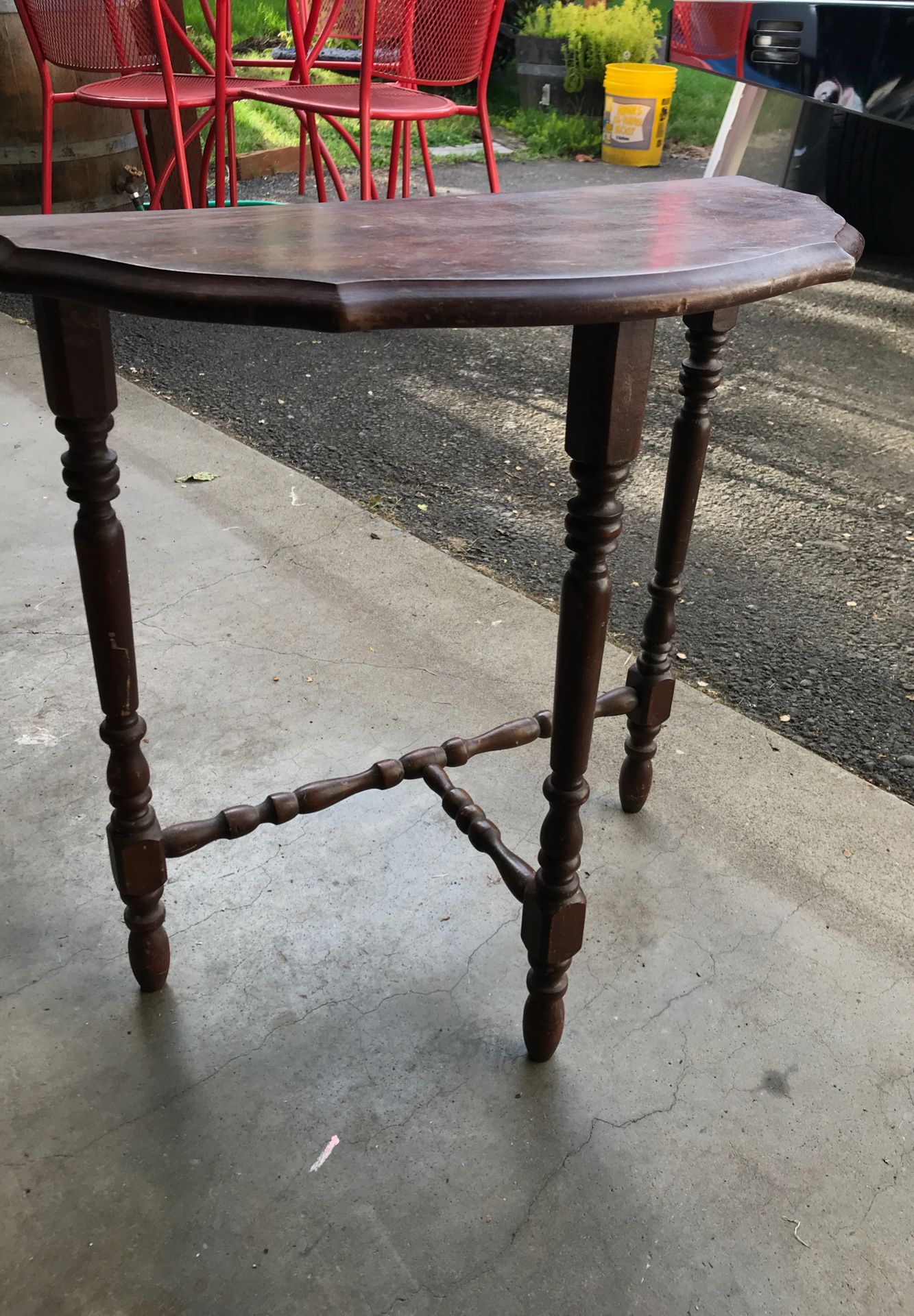 Antique wood side or end table
