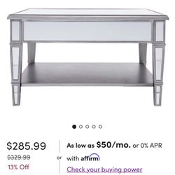 Mirrored Glam Coffee Table — Excellent Condition
