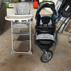 Stroller and High Chair