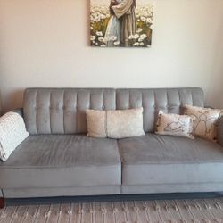 Perdue 81.5 Velvet Square Arm Convertabke Sofa