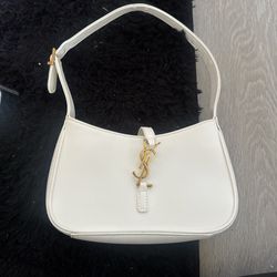 Ysl White Shoulder Bag 