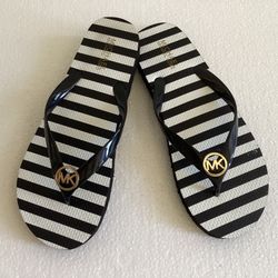 Michael Kors Stripe Rubber Flip Flops (Brand new)