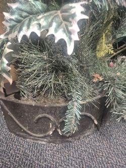 Holiday Floral Arrangement in Metal Container