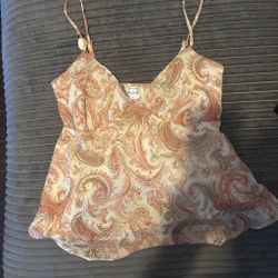 Peach Paisley Cami Top Size Small