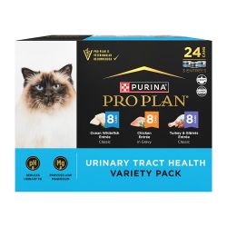 Pro Plan Urinary Tract Health Chicken, Ocean Whitefish, Turkey & Giblets Wet Cat Food Variety Pack 24 Count