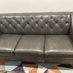 Gray Leather Sofa