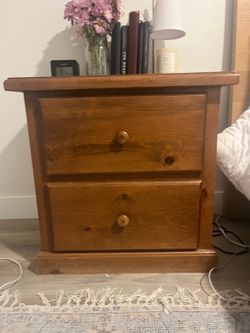 Wooden bedside table