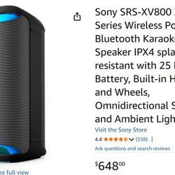 Sony SRS-XV800 Karaoke Party Speaker BRAND NEW