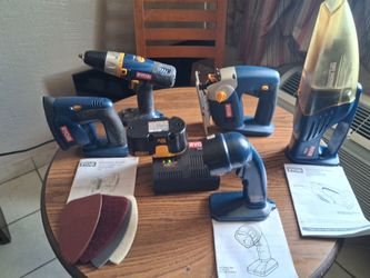 Ryobi 18V Blue Cordless 5-Tool Combo Kit with Charger & Manuals
