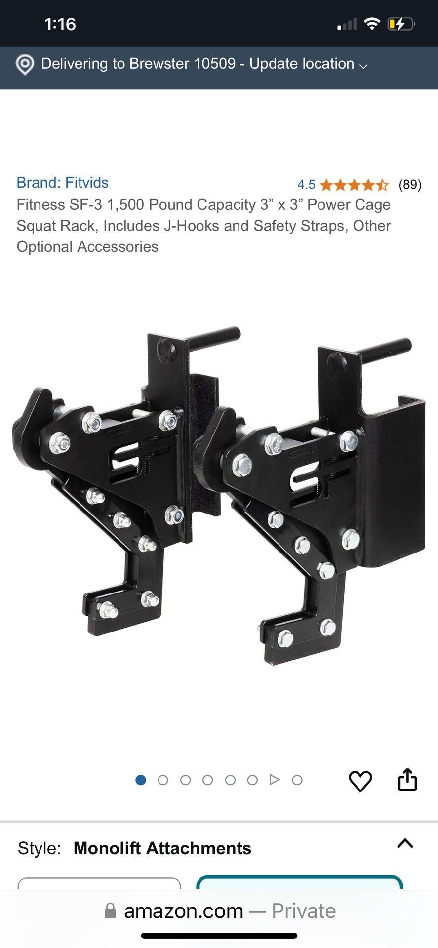 Signature Fitness Monolift Attachments J Hooks For 3x3 Racks
