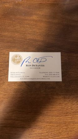 Ron Desantis Signed Business Card (Governor)