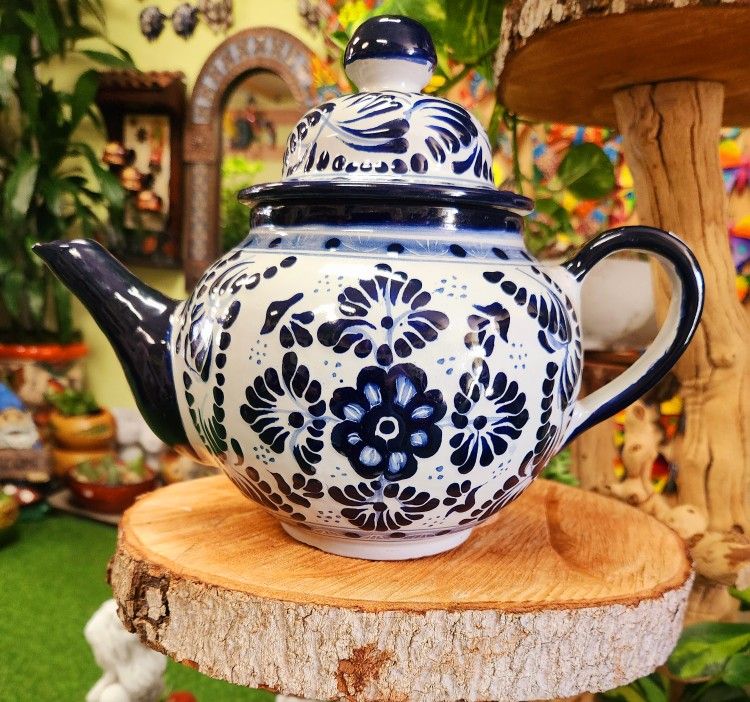 Talavera Teapot Pitcher 40 Oz. Coffee Pitcher (Mexican Talavera From Puebla Mexico 🇲🇽🪴✨️In Cypress Ca.90630