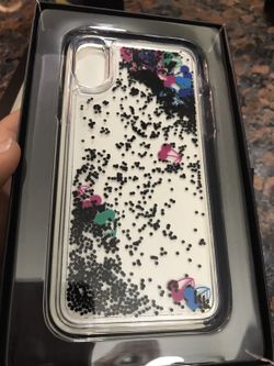 iPhone X liquid glitter case