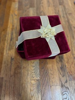 Burgundy & Gold Soft Velvet Shimmery Storage Box