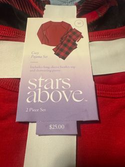 Stars Above red and black buffalo checkered polyester, rayon & spandex pajama set in size M #sleepwear #cozy  Size M new with tags  Great gift 💝