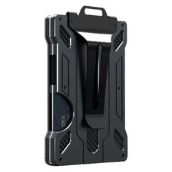 Wallet for Men Slim-Minimalist-Aluminum-Wallet with Clear Window ID Badge - Black