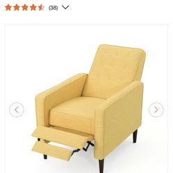 Mervynn Mid-Century Button Tufted Fabric Recliner Club Chair by Christopher Knight Home  