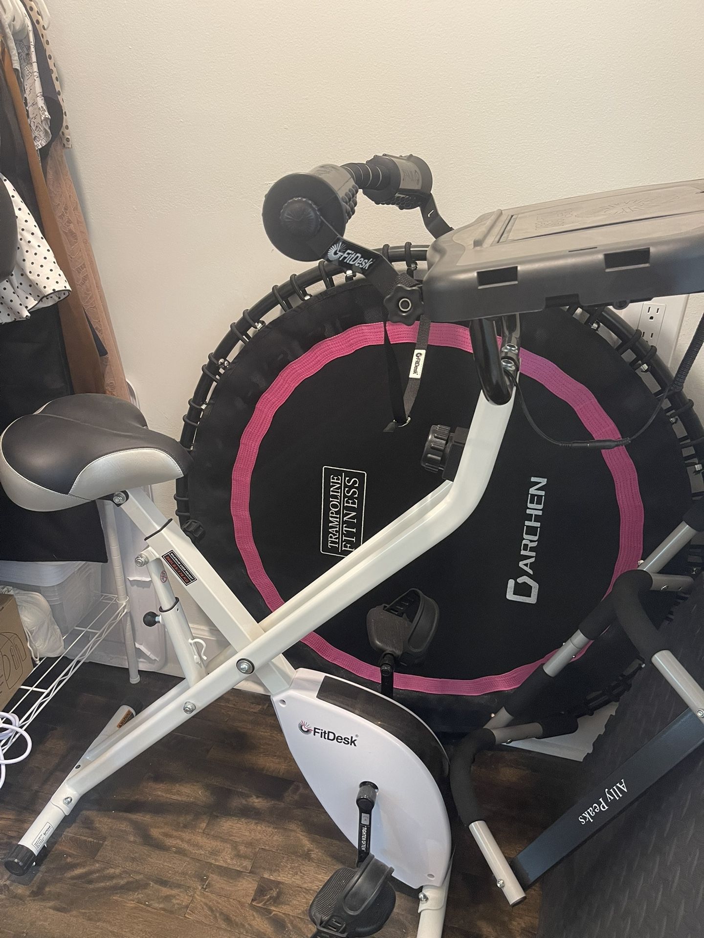 White Foldable Stationary Bike