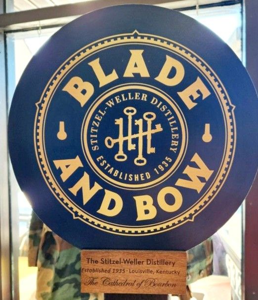 BLADE AND BOW BOURBON MAN CAVE Solid Wood DISPLAY Bottle RACK Shelf Great Bar DECOR