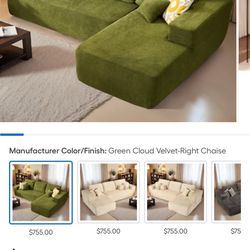 Display Sofa 114.6" Modular Sectional Sofa Couch, Modern Corduroy Cloud Sofa Couch, Oversized L Shaped Couch with Chaise