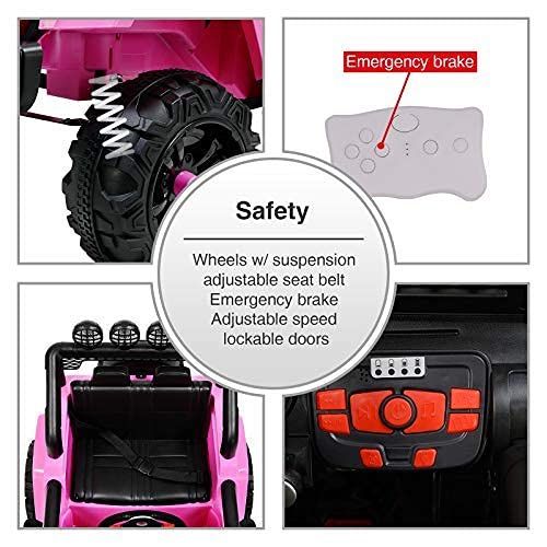 💕💕!!BRAND NEW 12V LUXURY REMOTE CONTROL Electric Ride On Car Power Wheels Big Kid Jeep Sport with FM RADIO, colorful LED light bar and Bluetooth