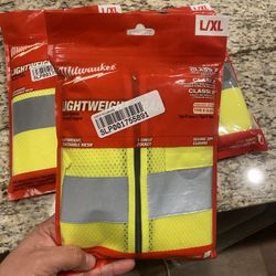 Large xl Milwaukee Vest Work High Visibility Light Weight 