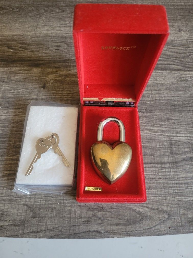 1980's Brass Love Lock New