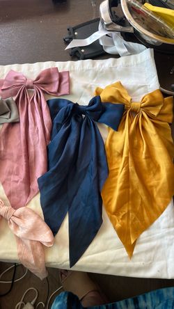 Satin Hair Bow Clips – Set of 4